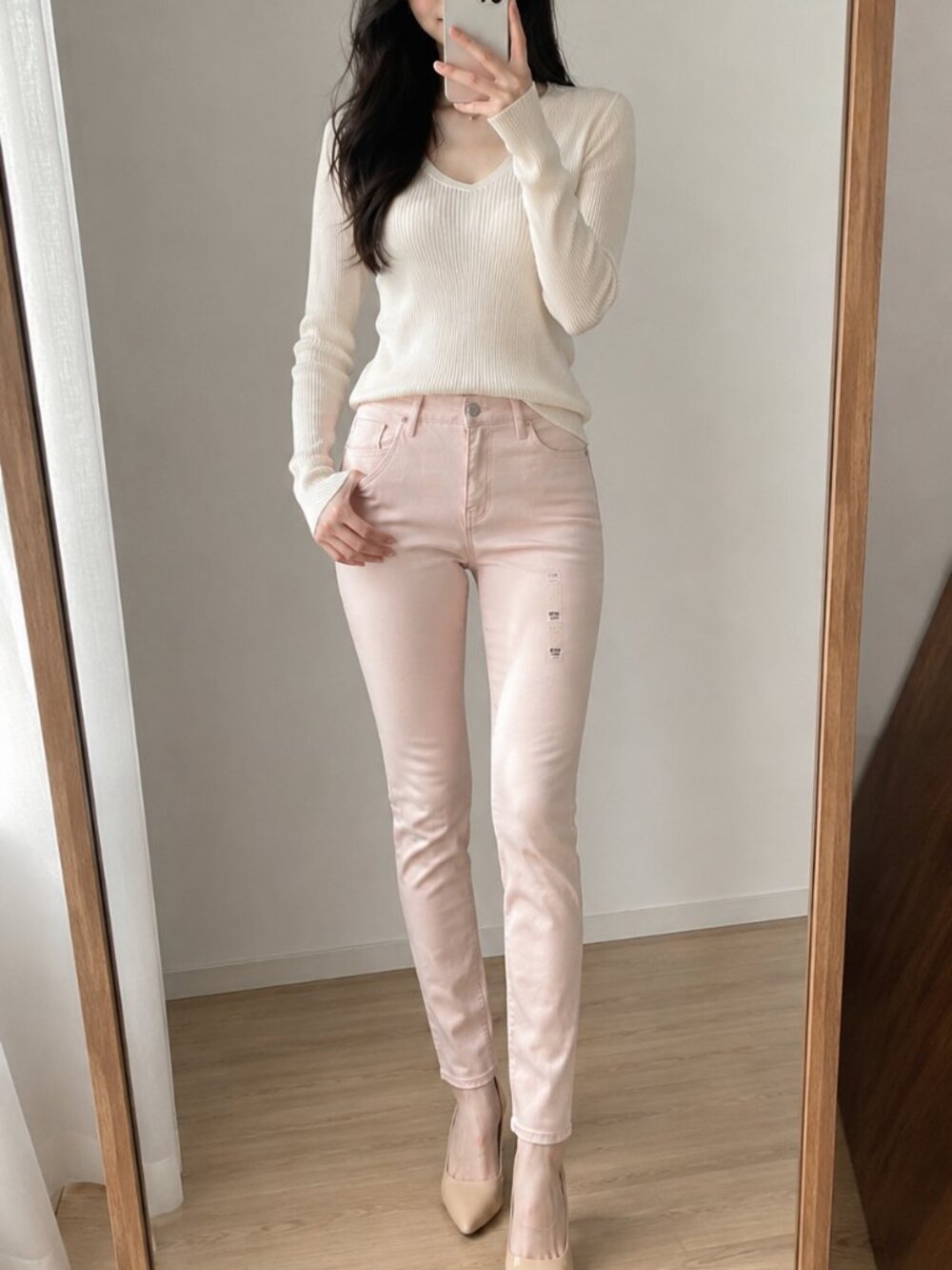 Maison Jules Blush Pink Skinny Ankle Jeans Soft Girl Size 4/27
